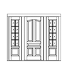 5-panel with two-radius panels and sidelites
Unit Dimension 111-1/2" x 97-5/8"
Door Dimension 42" x 94-5/8"
Panels - raised
Glazing - IG, beveled